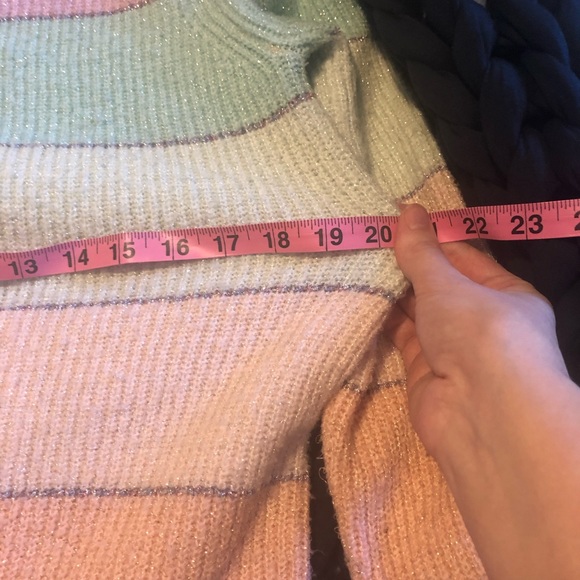 Pastel stripe shimmer sweater size XS or Small - Picture 7 of 13